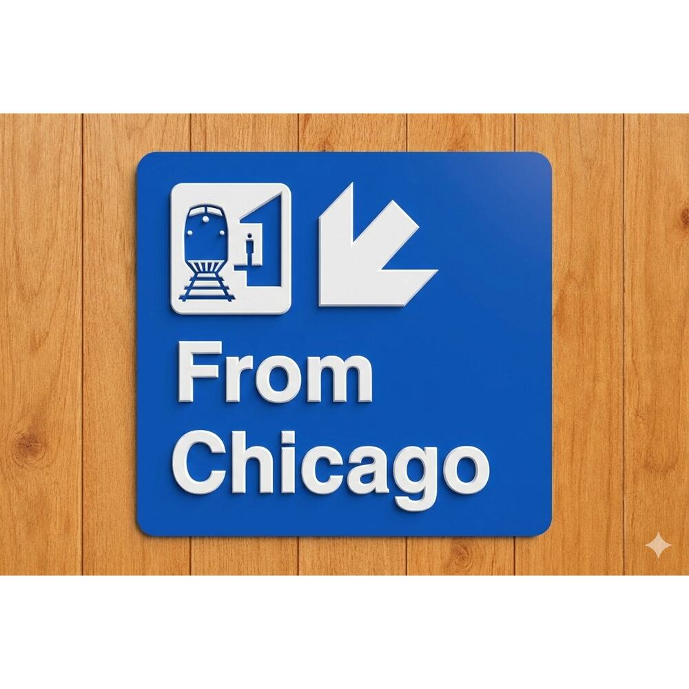 Chicago Metra Train Sign Rail Commuter Passenger Railroad Amtrak Subway